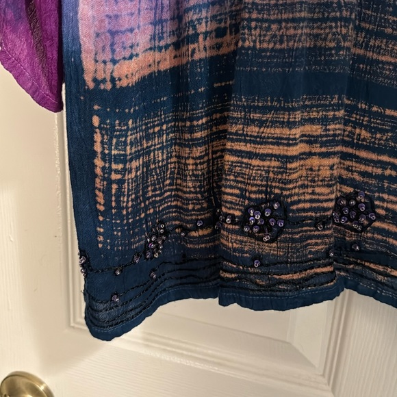GREATER GOOD OMBRE TIE DYE IKAT BOHO FESTIVE WHIMSIGOTH TOP SIZE XXL 2X - Picture 3 of 5